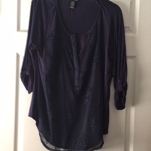 Beautiful navy pullover blouse size large